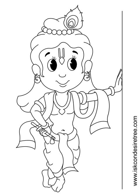 Pencil Of Lord Krishna Baby Coloring Pages