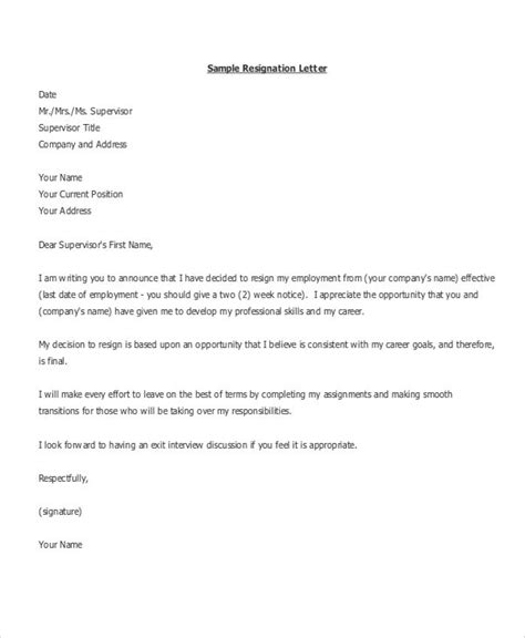 Sample Resignation Letter 7 Examples Resignation Letter