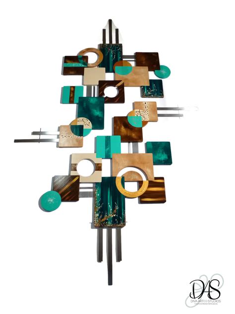 Canvas art & prints wood art & prints acrylic art & prints metal art & prints wall art sets. Luxury Teal n Brown Wood n metal Wall Sculpture HUGE-84x56 ...