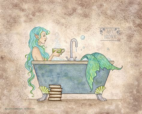 8x10 Print Mermaids Love Bubble Baths Amy Brown Art