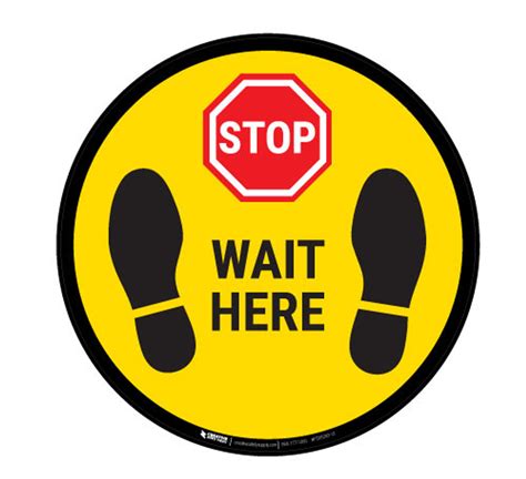 Stop Wait Here Floor Sign Creative Safety Supply