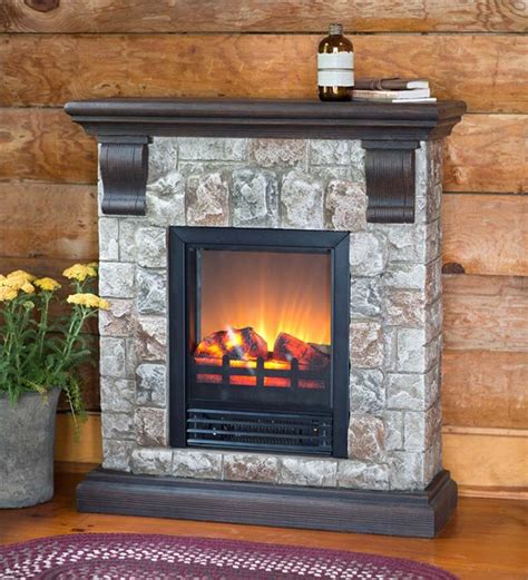 Simply apply adhesive to the back. Faux Stone Electric Fireplace and Its Advantages - HomesFeed