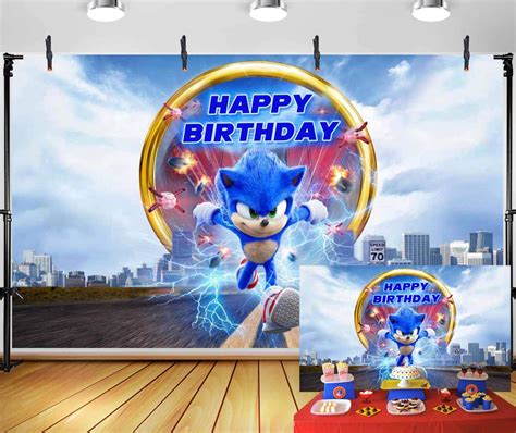 Buy Gardenia Backdrop Cartoon Sonic Birthday Themed Supplies Photo