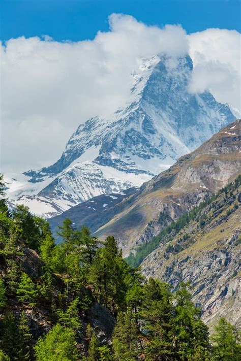Summer Matterhorn Alps Mountain Swiss Stock Photo Image Of Landscape