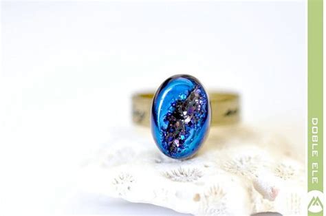 Jewelry Blue Violet Etsy Found Boutique Jewelry Druzy Ring Ooak