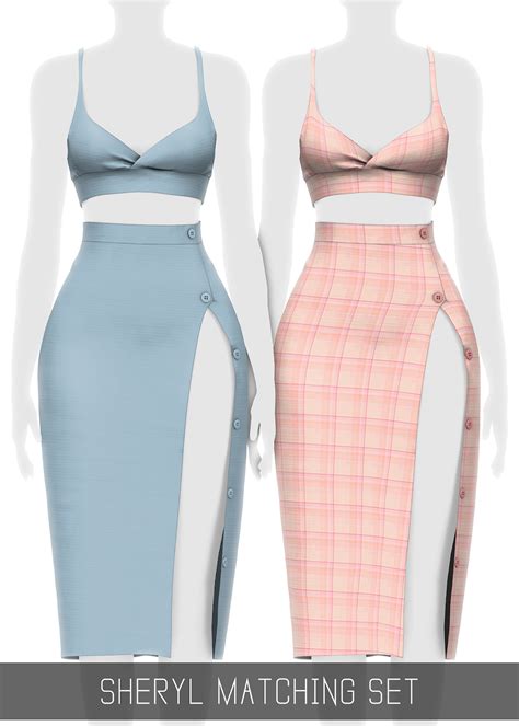 Sheryl Matching Set Simpliciaty Sims 4 Dresses Clothes For Women