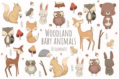 New Woodland Baby Animals Image Temal