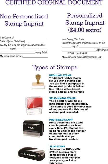 Certified Original Document Stamps