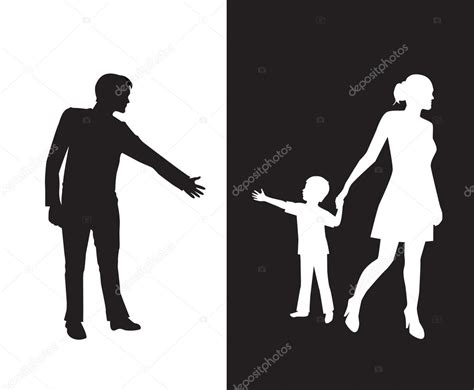 Divorce And Separation Of Father And Baby Stock Vector By ©olgasuslo