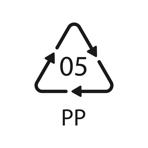 Simbolo Di Riciclaggio Di Plastica Pp 5 Icona Vettoriale 7496821 Arte