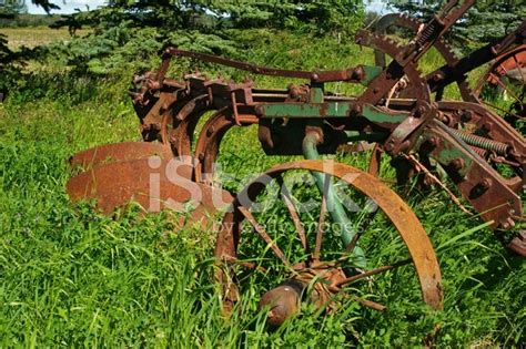 Old Antique Farm Equipment Rusting Plow Stock Photo Royalty Free