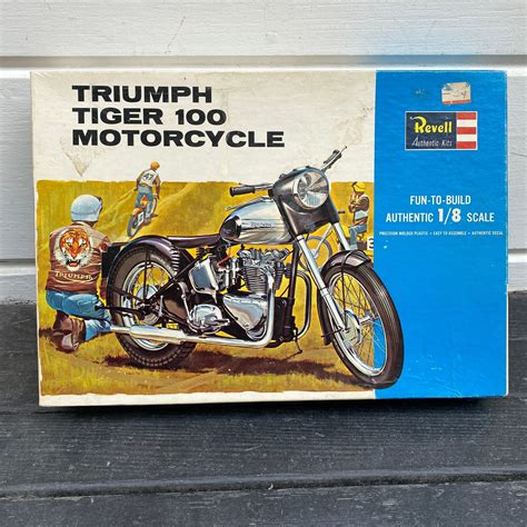 Vintage Revell Triumph Tiger 100 Motorcycle Plastic Model Kit Etsy