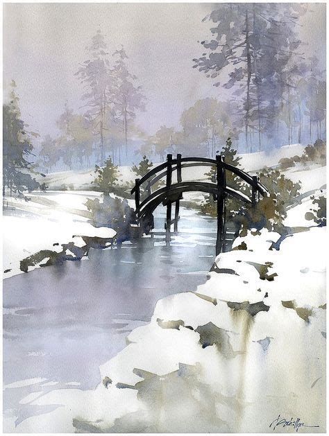 New Tree Watercolor Snow Scenes Ideas Winter Landscape Painting