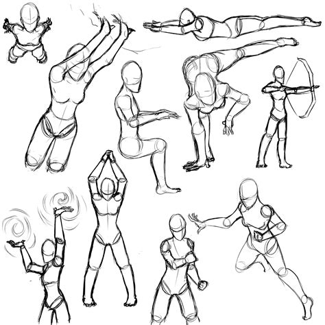 Female Action Pose Drawing Skill Page 2