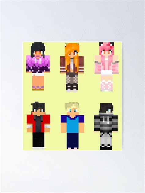 Aphmau Friends Minecraft Skins Sticker Pack Mystreet Poster For Sale