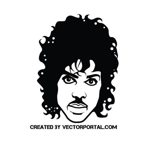 Singer Prince Stencil Art Royalty Free Stock Svg Vector