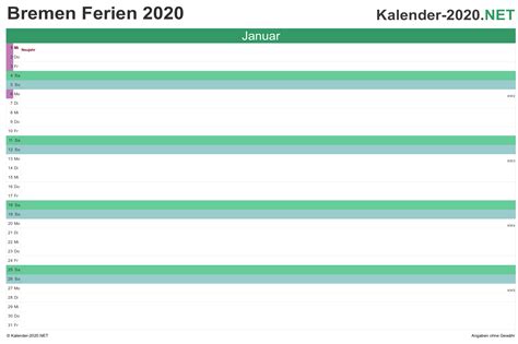 Ferien Bremen 2020 Ferienkalender And Übersicht