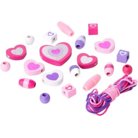 Melissa And Doug Shimmering Hearts Wooden Bead Set 19495 Toys Shopgr