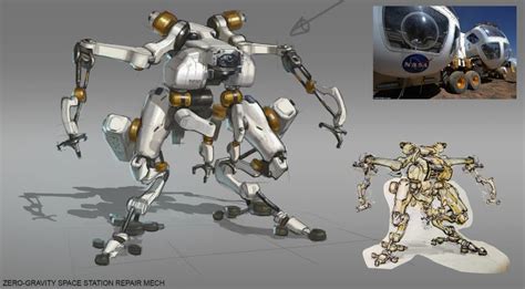 Artstation Zero Gravity Space Station Repair Mech Samuel Youn Mech