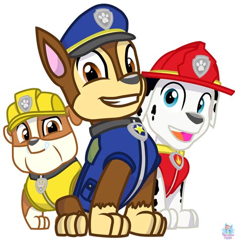 Paw Patrol Chase And Marshall And Rubble By Rainboweevee Da On Deviantart