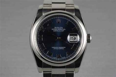 Hq Milton 2007 Rolex Datejust 116200 Blue Roman Dial With Box And
