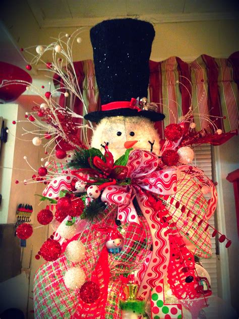 Find images of christmas snowman. Snowman Christmas Tree | Christmas tree toppers unique ...