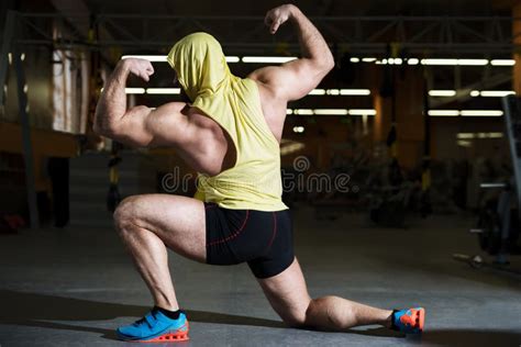Portrait Of A Fitness Man Doing Stretching Exercises At Gym Stock Image Image Of Caucasian