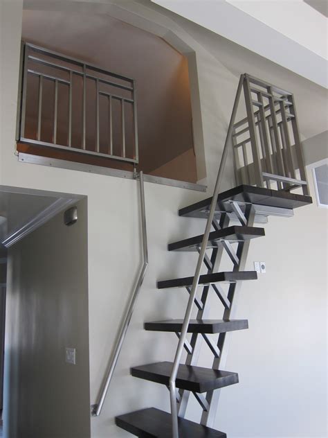 Deco Stainless Steel Loft Ladder And Ladder Design Warren Casey My