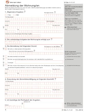 Wohnung anmelden diese seite enthält informationen und funktionen, die nur mithilfe von javascript verfügbar sind. Fillable Online Abmeldung der Wohnung/en - Der ...