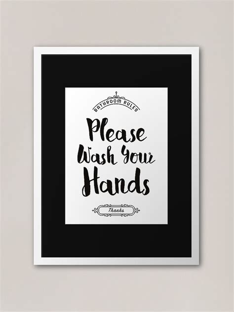 Please Wash Your Hands Hand Washing Poster Framed Art Print By