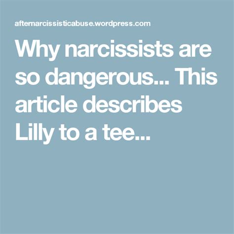 Why Are Narcissists Are So Dangerous Narcissist