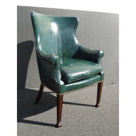 Shop the best selection of decorative chairs available in leather, fabric, slipcovered & quick ship! Vintage Traditional Style Green Leather Accent Cigar Chair ...