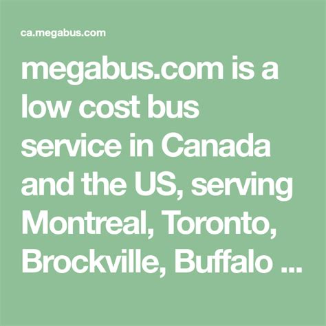 Is A Low Cost Bus Service In Canada And The Us Serving Montreal Toronto