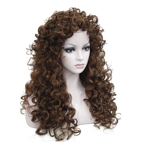 Women S Synthetic Wigs Long Curly Wig Blonde Brown Hair Natural Fluffy Hairstyle Strongbeauty