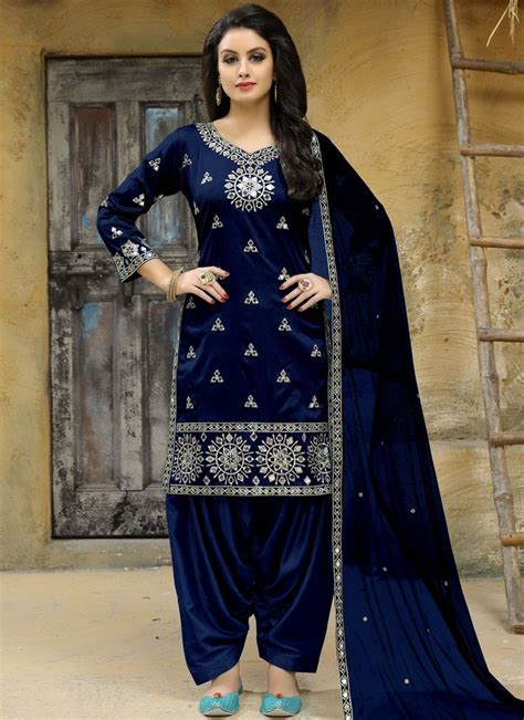 Pleasance Blue Punjabi Suit Patiala Suit Fashion Punjabi Dress