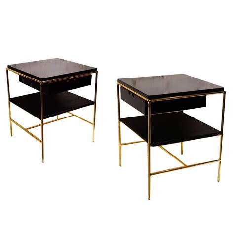 limited edition brass and black lacquer night stands by loft thirteen vintage nightstand