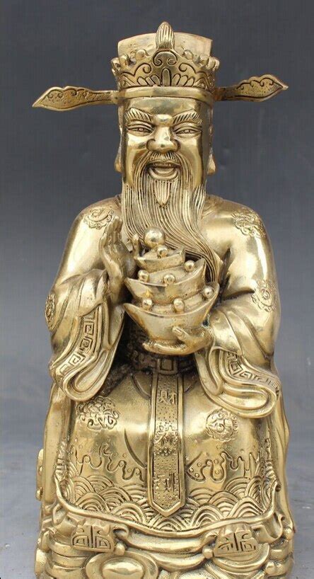004967 Chinese Fengshui Bronze Seat Yuanbao Mammon Money Wealth God