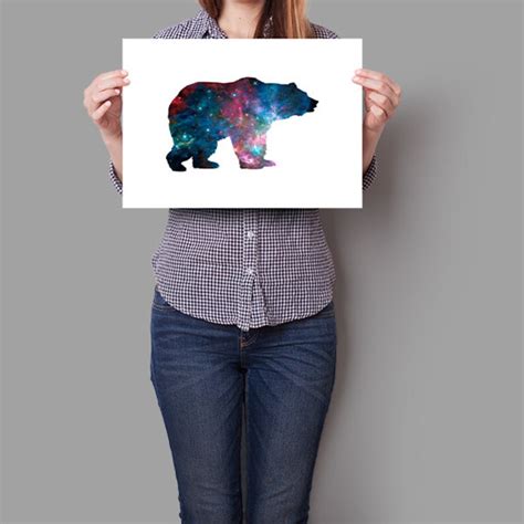 Galaxy Bear Wall Art Galaxy Bear Poster Astrology Graphic Etsy