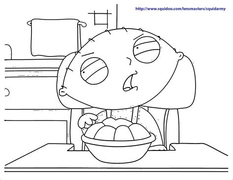 Coloring pages are learning activity for kids, this website have coloring pictures for print and color. free Printable Family Guy Coloring Pages - Squid Army