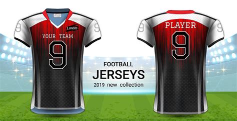 Download American Football Or Soccer Jerseys Uniforms Tshirt Sport Mockup Template Front And Back View ...