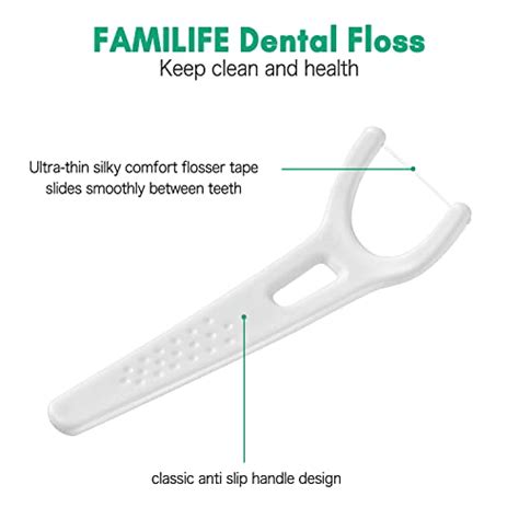 Dental Floss Familife Unwaxed Dental Floss Picks Unflavored Fluoride