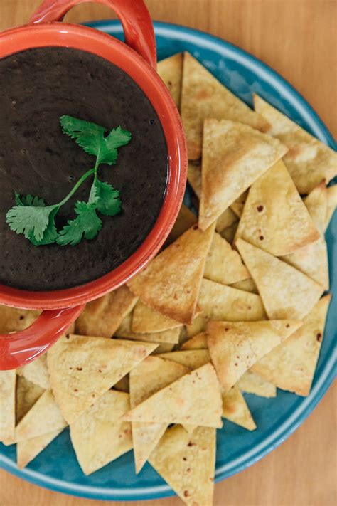 Recipe Spicy Chipotle Bean Dip With Baked Tortilla Chips Kitchn