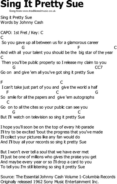 Old Country song lyrics with chords - Sing It Pretty Sue