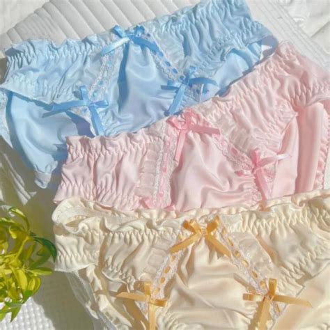 Cute Japanese Girls Bow Panties Underwear Lolita Briefs Underpant Asian