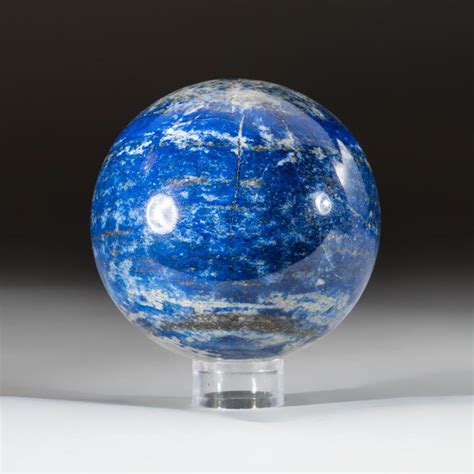 Genuine Polished Lapis Lazuli Sphere Acrylic Display Stand V2
