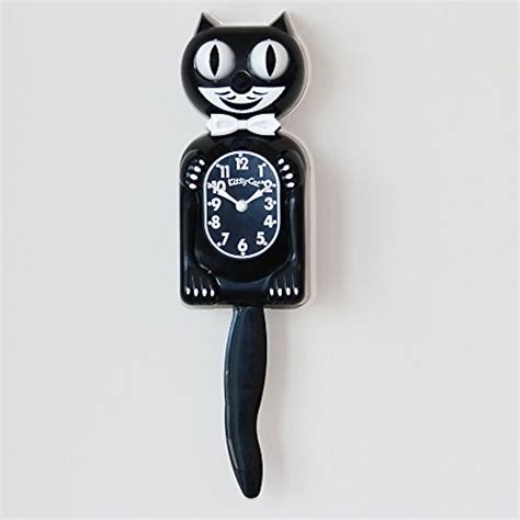 Felix The Cat Clock Wall For Kids With Pendulum Battery Operated Black