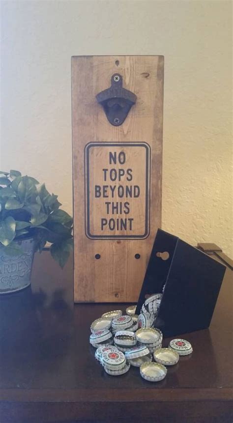Wall Mounted Bottle Opener And Cap Catcher Funny Beer Signs Etsy