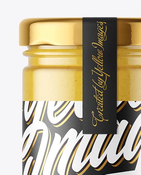 Download Clear Glass Jar With Wholegrain Mustard Mockup