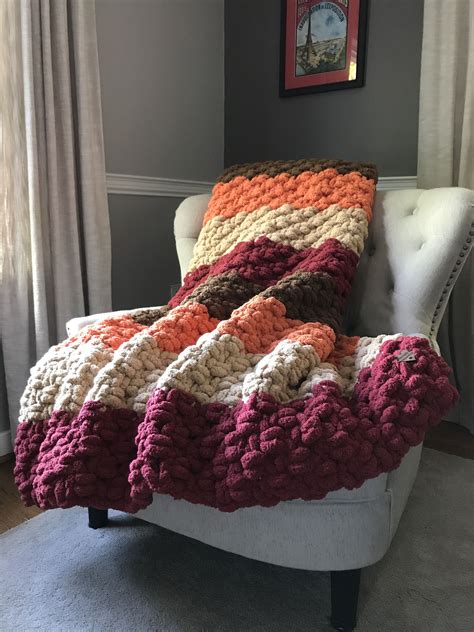 Fall Knit Blanket Chunky Knit Throw Knitted Blankets Chunky Yarn Blanket Arm Knitting Blanket