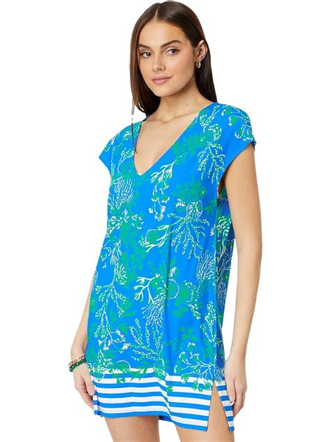 Lilly Pulitzer Colette Tunic Dress Sea Blue Lillys Lagoon Free